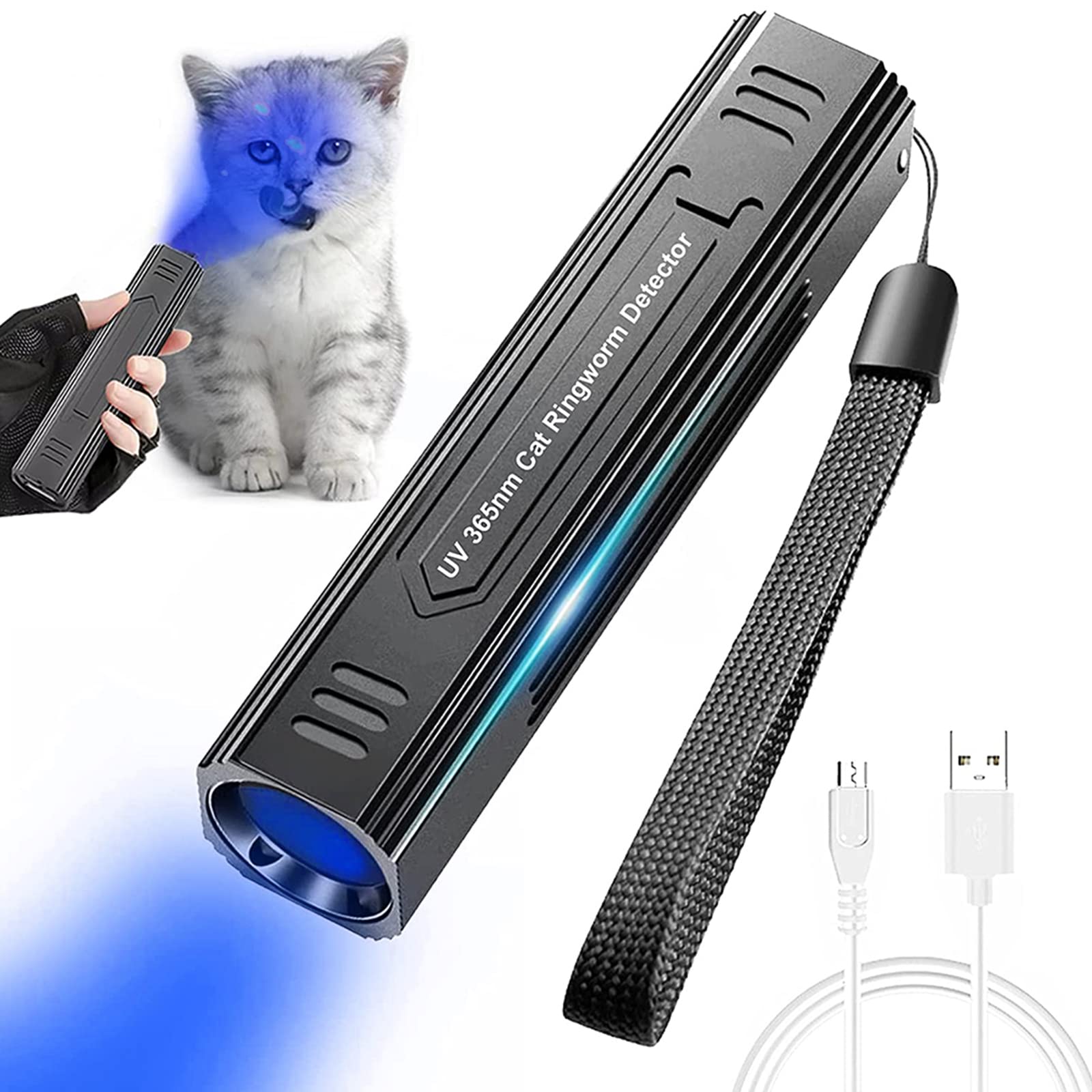 Schwarzlicht-taschenlampe Für Hunde, Professioneller Detektor Für Fluoreszierende Substanzen Und Haustierurin.