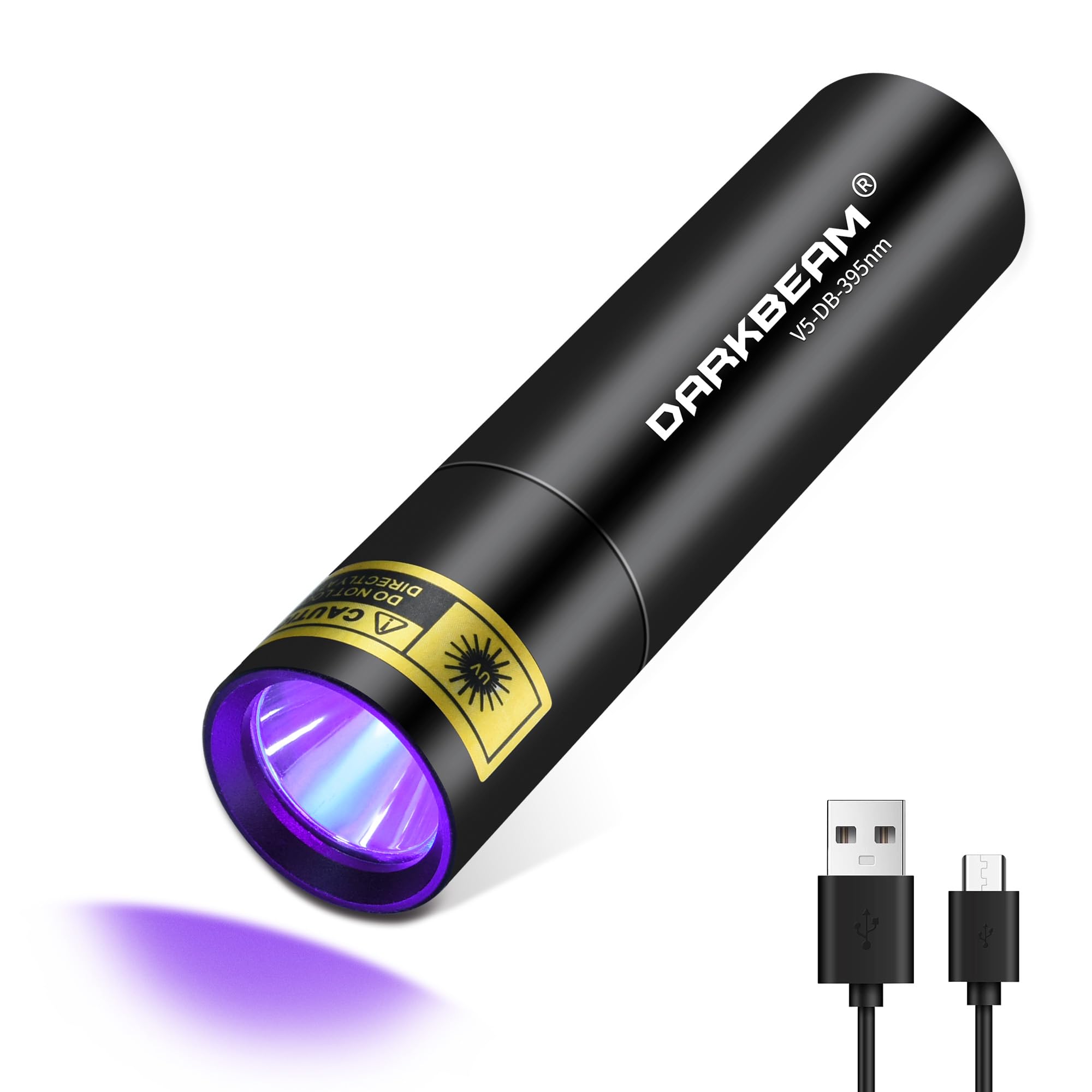 Wiederaufladbare 395-nm-schwarzlicht-uv-taschenlampe, Led-holzlampe, Kleine Uv-lampe, Ultraviolett-taschenlampe, Mini Aber Leistungsstark [energieklasse A]