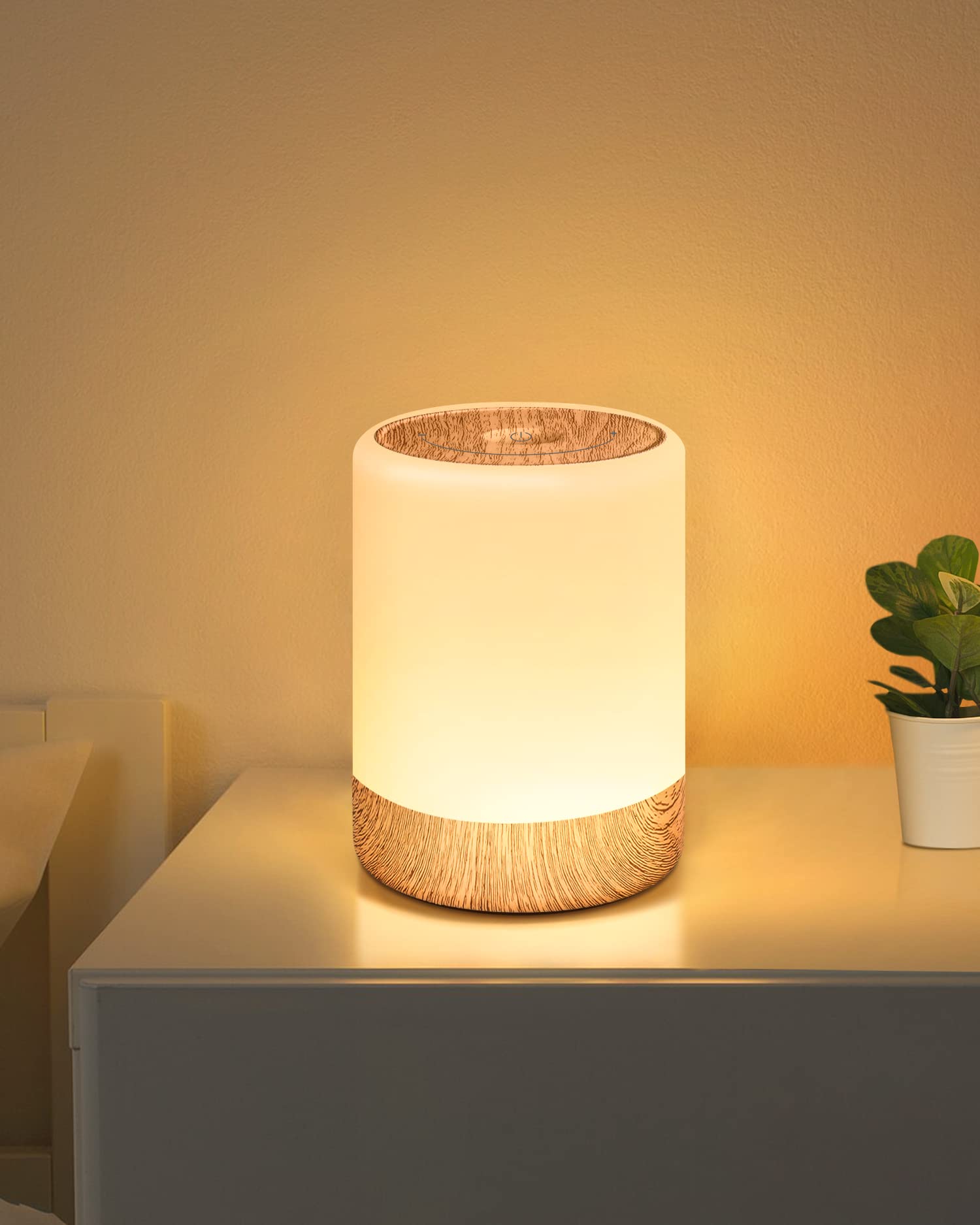 Berührungsempfindliche Lampe Mit Einstellbarer Helligkeit, 256 Warmweiße Rgb-led-nachtlicht Für Kinder, 2200 Mah Usb-akku Mit Speicherfunktion