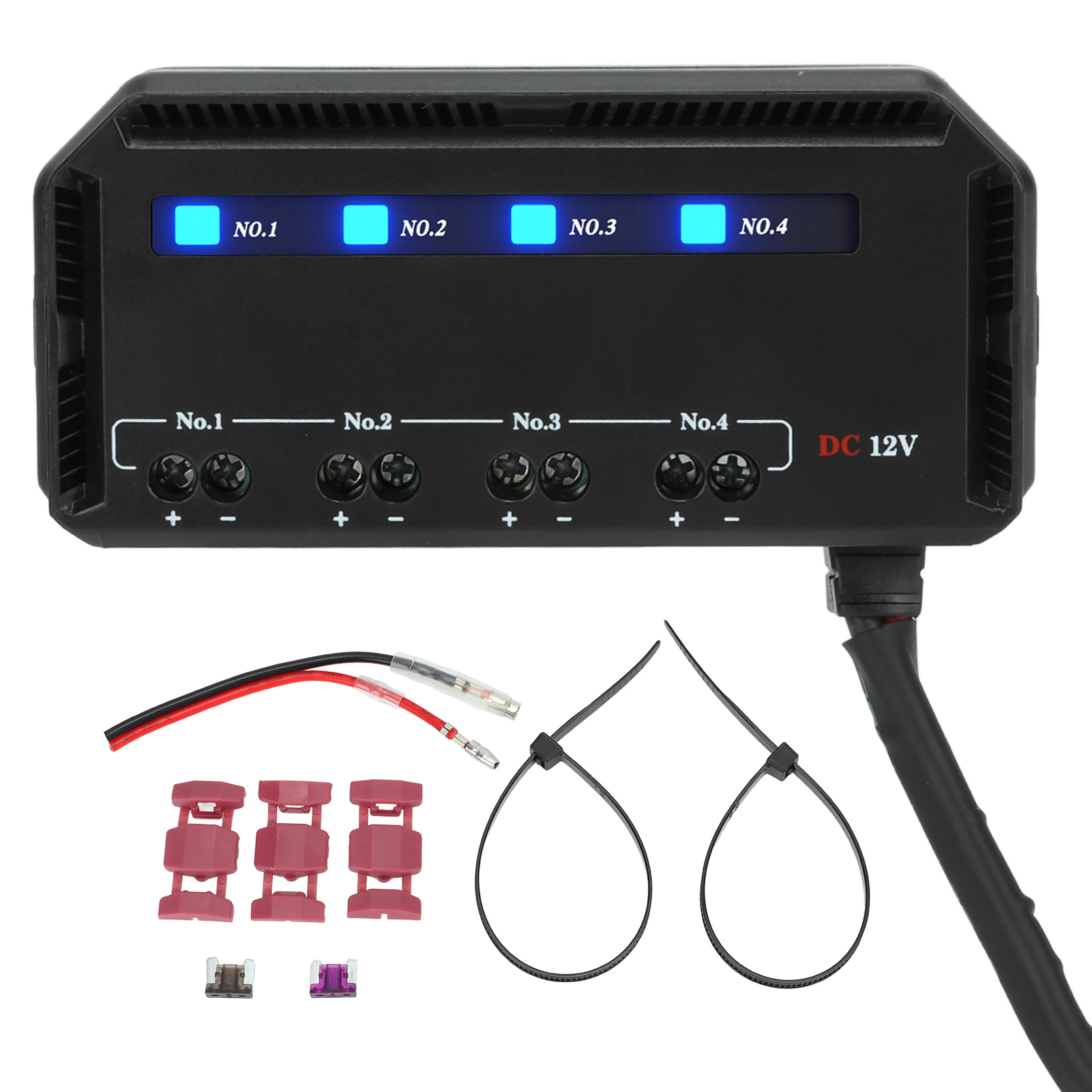 4-fach Sicherungs- Und Relaiskasten, 12v 20a Sicherungs- Und Relaisblock-kit Mit Led-anzeige, Universeller Relaiskasten Für Motorrad, Auto, Lkw, Wohnmobil, Fahrzeug.