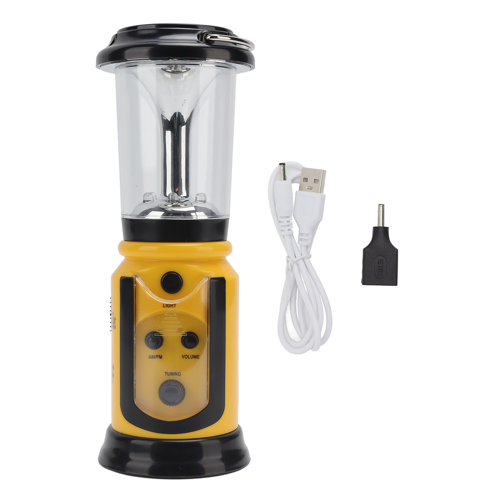 Handkurbel-radiotaschenlampe – Gelb – Eingebauter Lautsprecher – Notfall – Für Zuhause/wandern