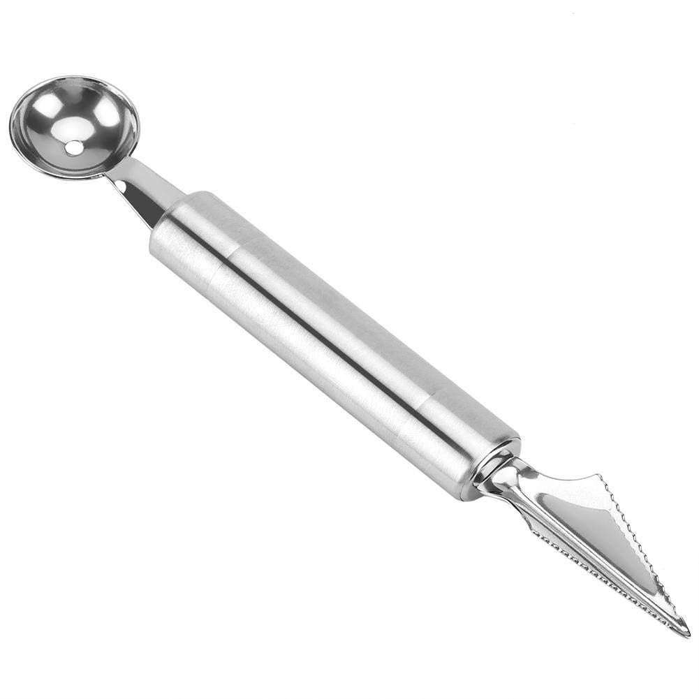 Sugoyi Melon Baller Spoon, Edelstahl Wassermelonen Melon Baller Obst Schneidemesser Küchenutensil (kugel + Messer).