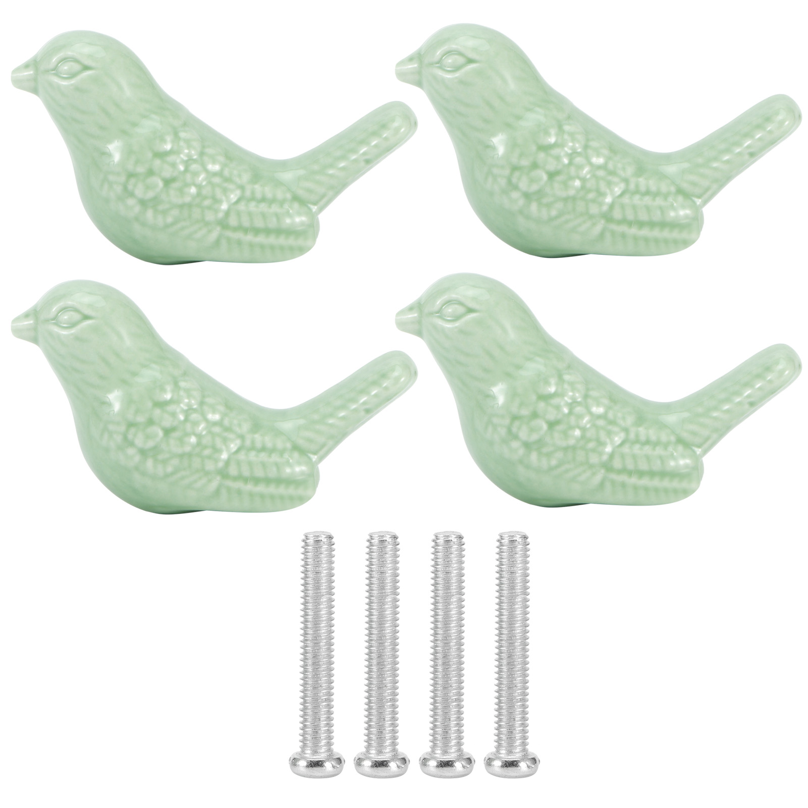 4er-set Keramikknöpfe In Vogelform Zum Selbermachen, Tür-, Schubladen- Und Schrankgriffe, Möbelzubehör, Küchenmöbelgriffe Und Schrankknöpfe (grün).