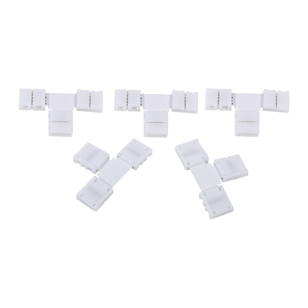 Konvolut Aus 5 10-mm-4-pin-led-streifenverbindern – T-förmig – Rgb – Lichtanschluss – Led-streifen