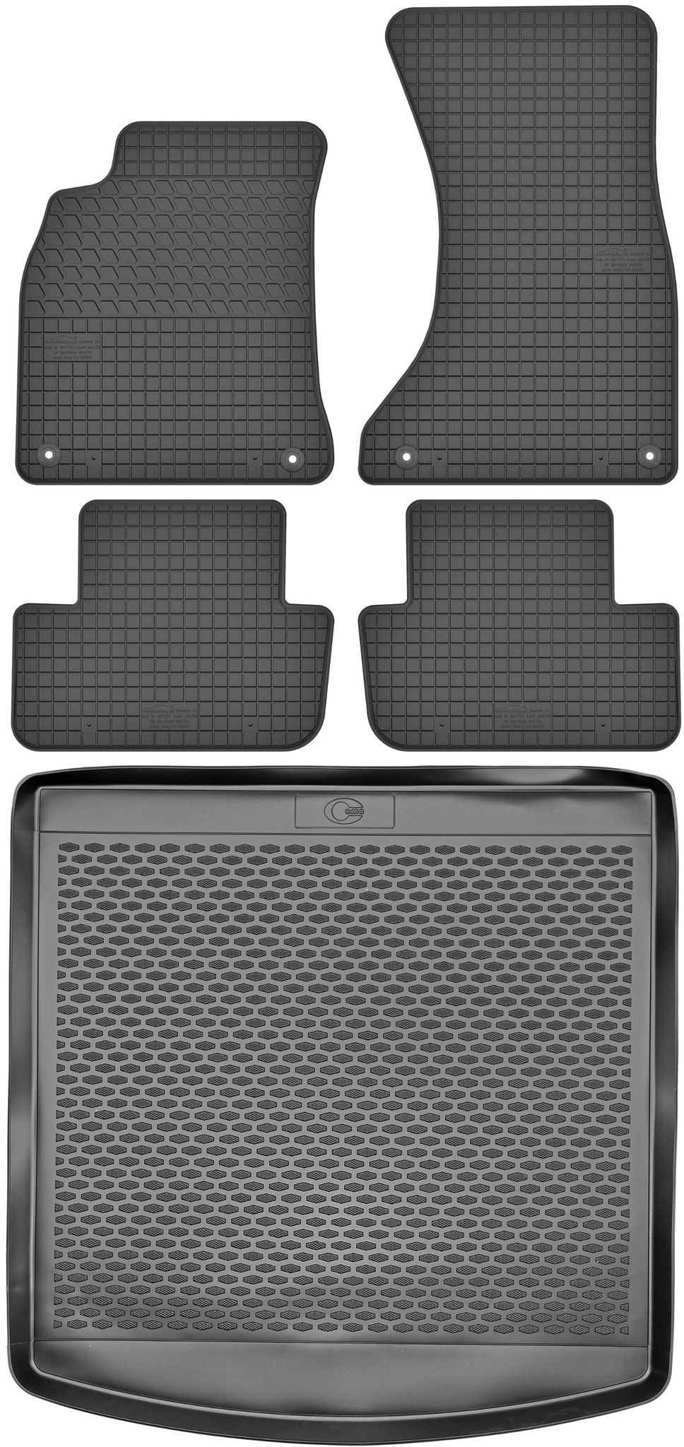 Audi A5 I Sportback (2009–2016) – Set: Gummifußmatten + Kofferraummatte
