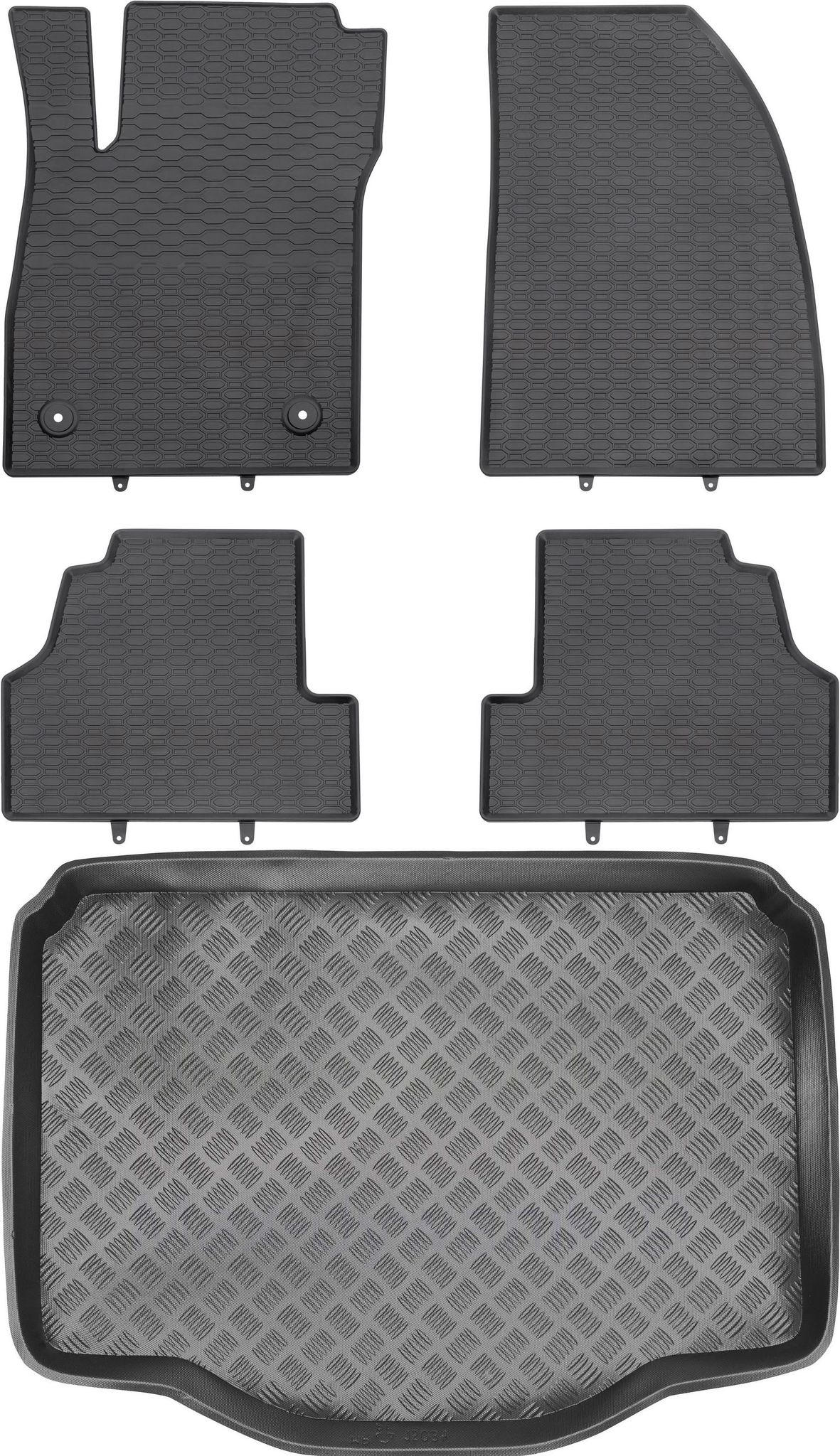 Opel Mokka Crossover (2012–2017) – Set: Gummifußmatten + Kofferraummatte