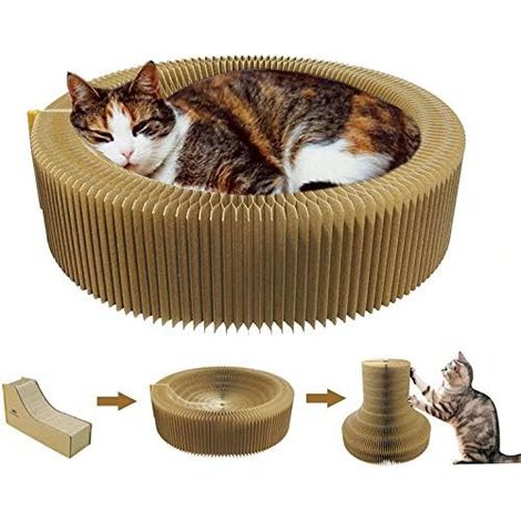 50 Cm Großer Katzenkratzbaumkorb Aus Hochdichtem Karton, Faltbar Und Tragbar, Perfekt Für Ihr Sofa Und Den Komfort Und Das Wohlbefinden Ihrer Katze.
