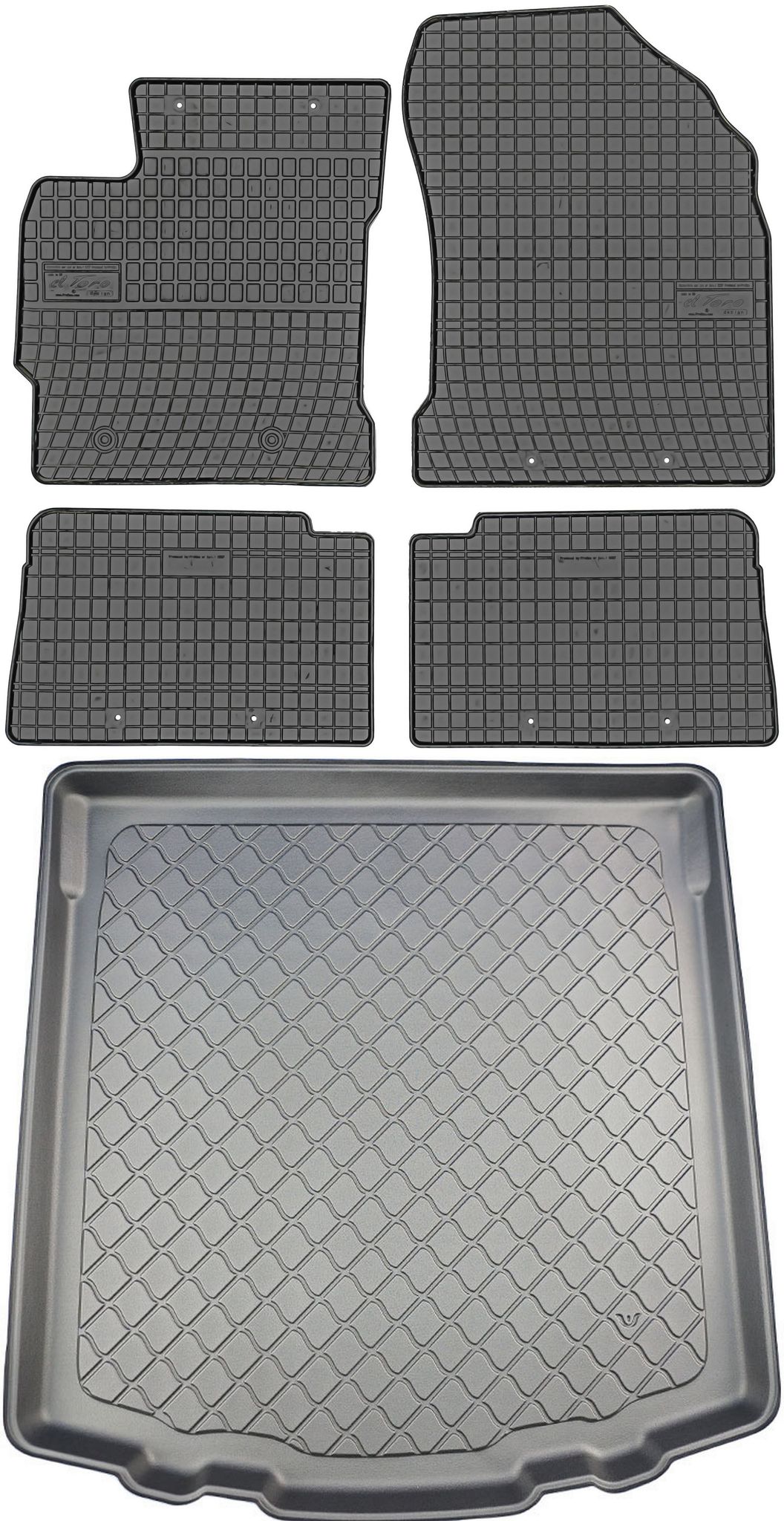 Toyota Auris Ii Kombi (07.2013–12.2018) – Set: Gummifußmatten + Kofferraummatte