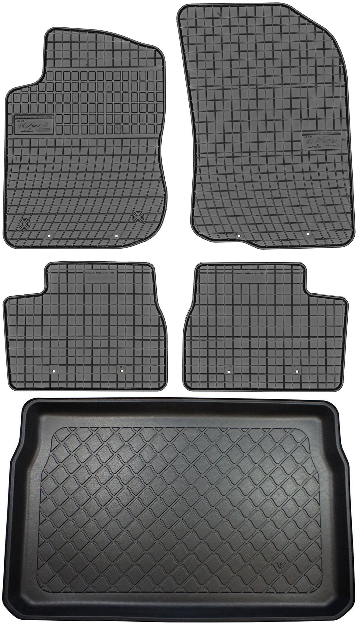 Peugeot 208 Schrägheck (03.2012–05.2019) – Set: Gummifußmatten + Kofferraummatte