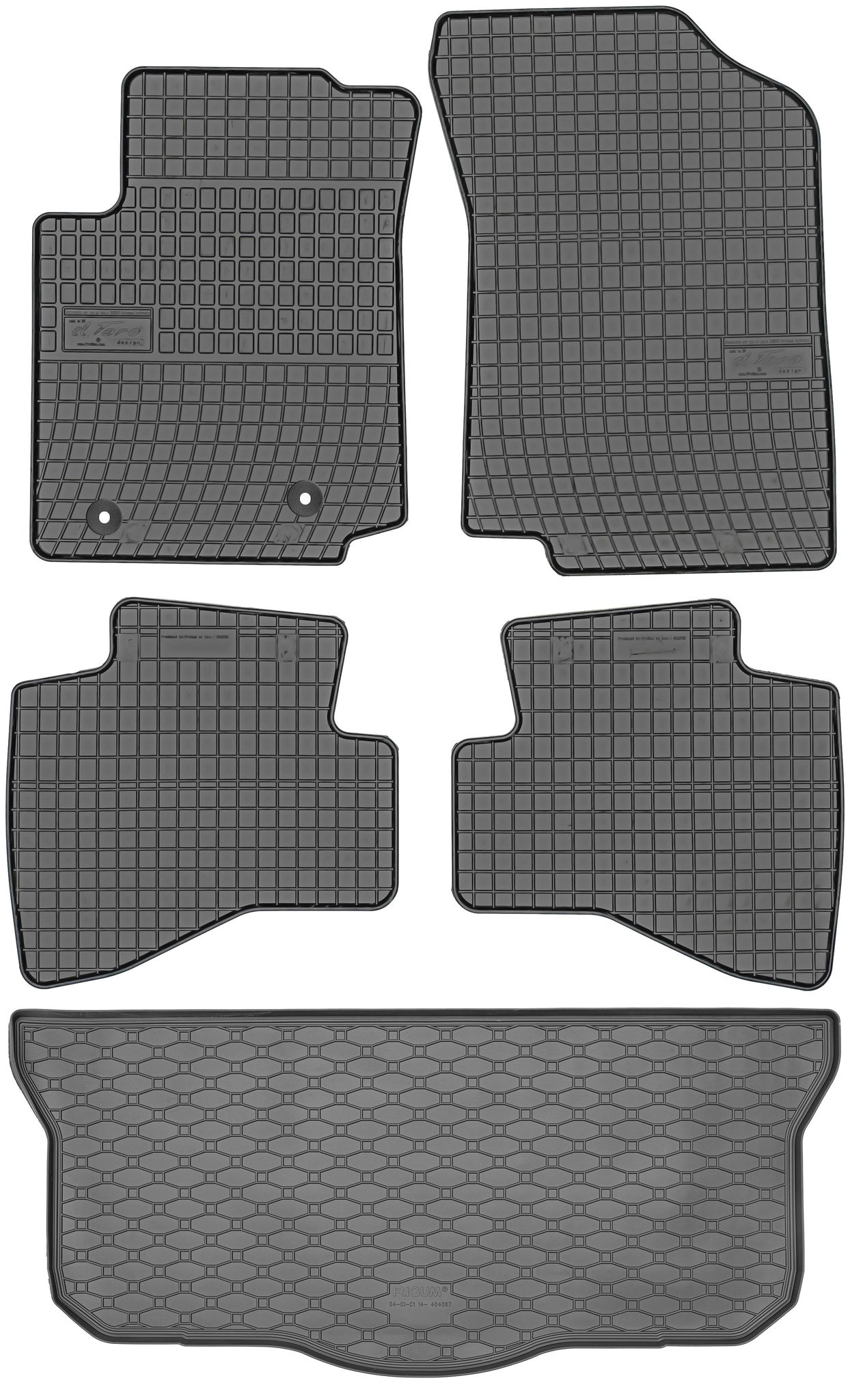 Toyota Aygo Ii Schrägheck (07.2014–2022) – Set: Gummifußmatten + Kofferraummatte