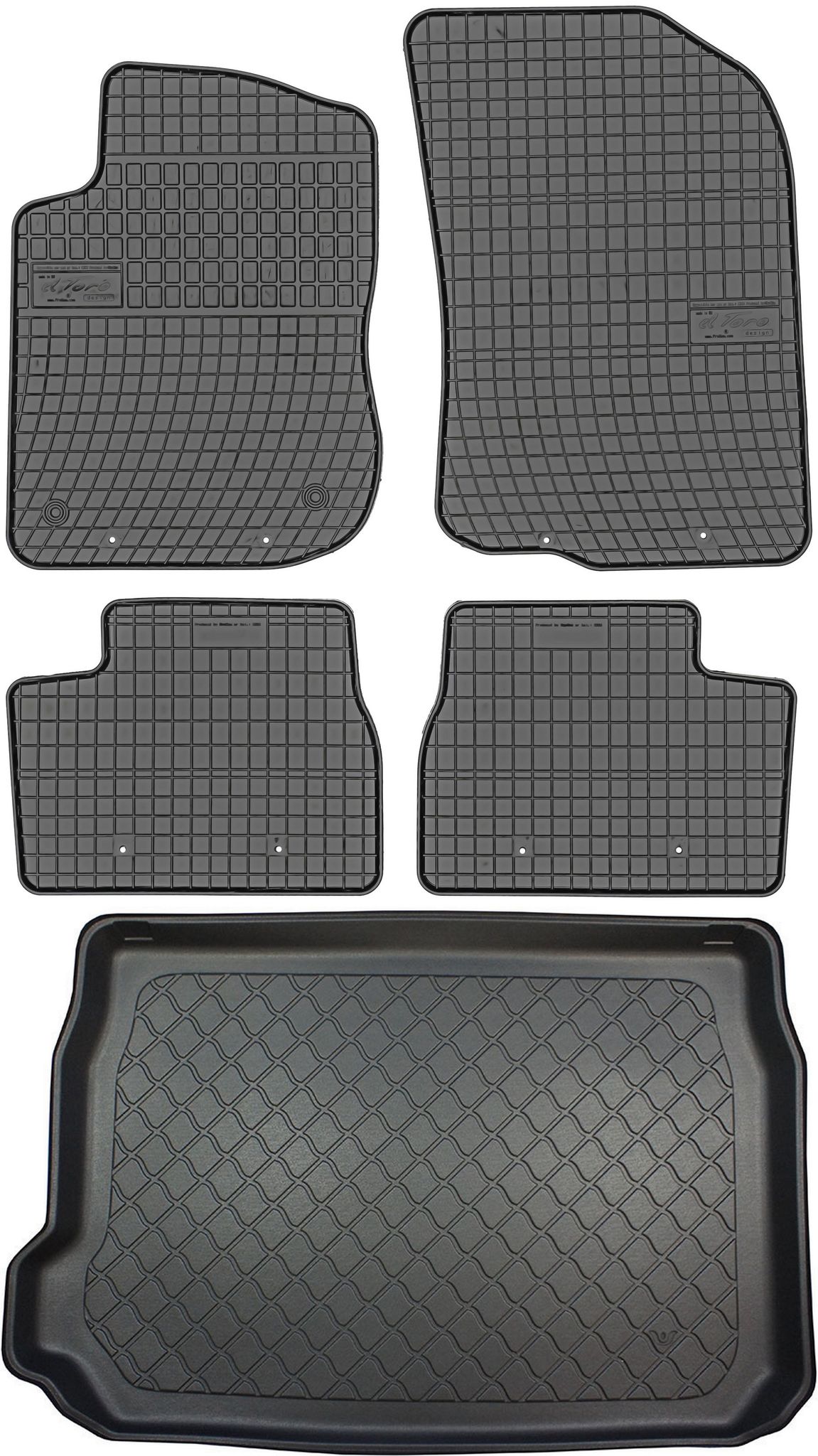 Peugeot 2008 I Suv (04.2013–12.2019) – Set: Gummifußmatten + Kofferraummatte
