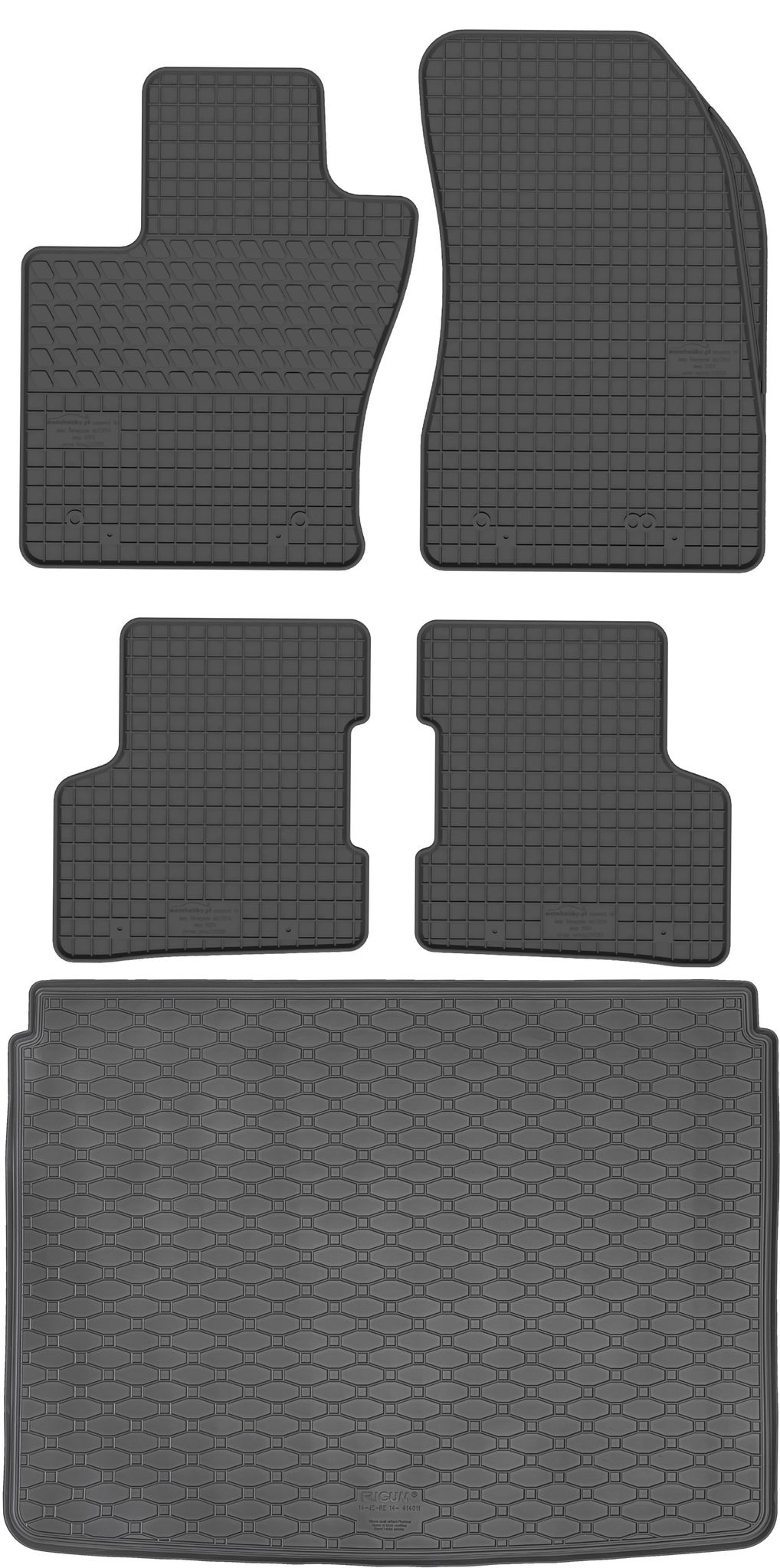 Fiat 500x Crossover (2015–2024) – Set: Gummifußmatten + Kofferraummatte
