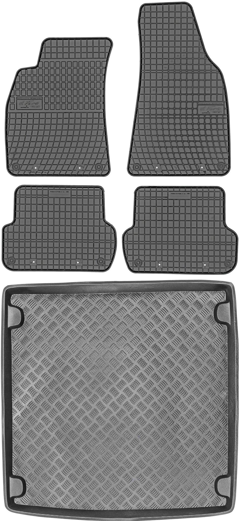 Audi A4 B6 B7 Kombi (2001–2007) – Set: Gummifußmatten + Kofferraummatte