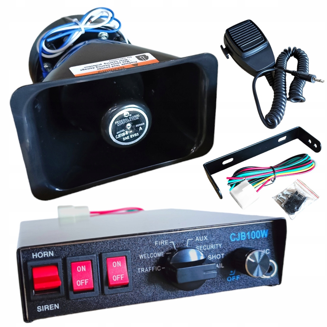 Sirene, Megaphon, Signal, Fanfara 24v 200w, Feuerwehrwagen, Polizeiwagen, Krankenwagen, 9 Tonnen