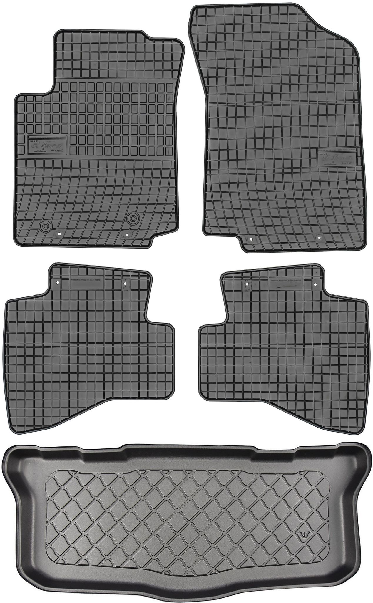 Peugeot 108 Schrägheck (07.2014–2021) – Set: Gummifußmatten + Kofferraummatte