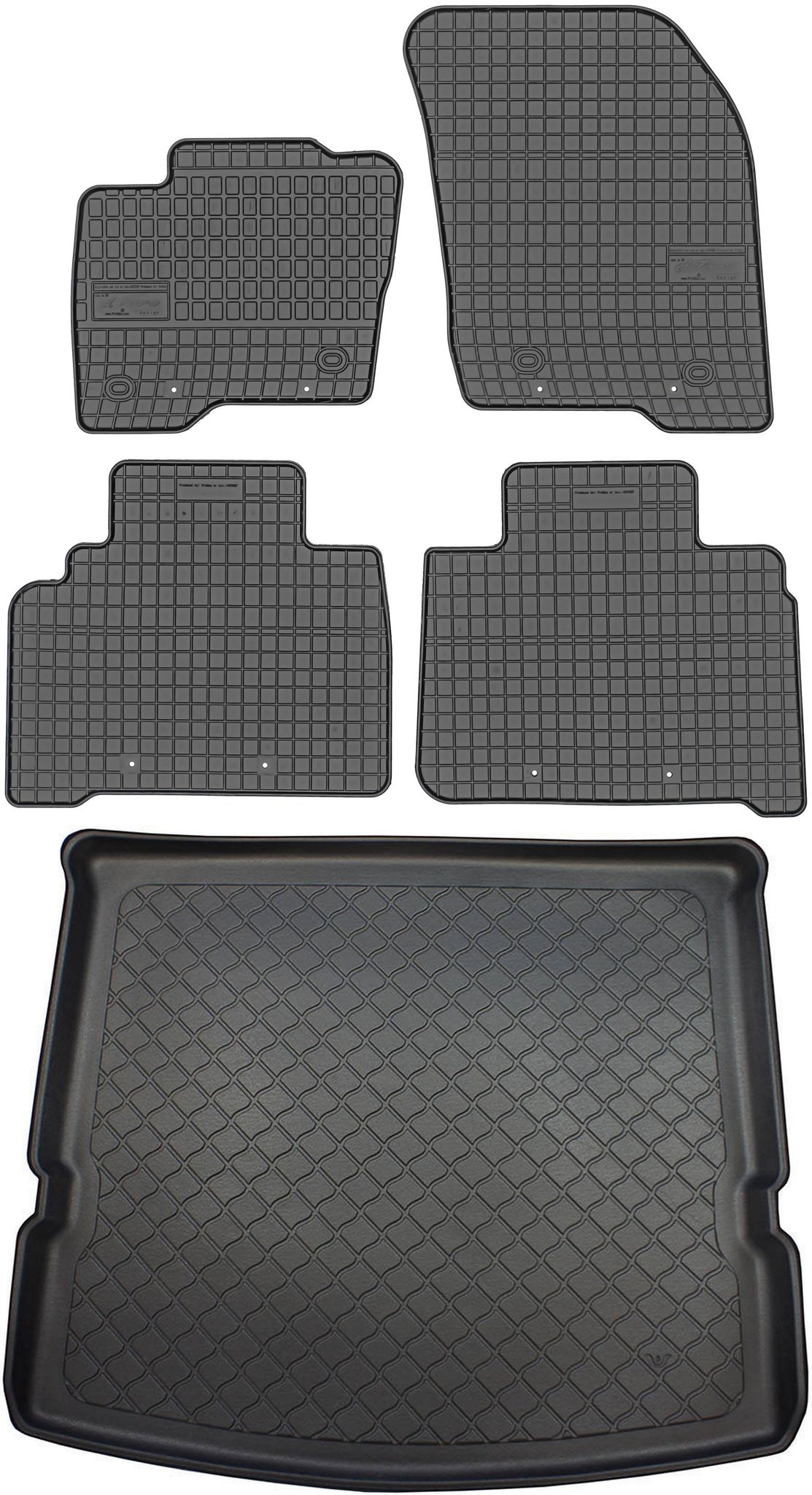 Ford S-max Ii Minivan Ab 09.2015 Set - Gummifußmatten + Kofferraummatte