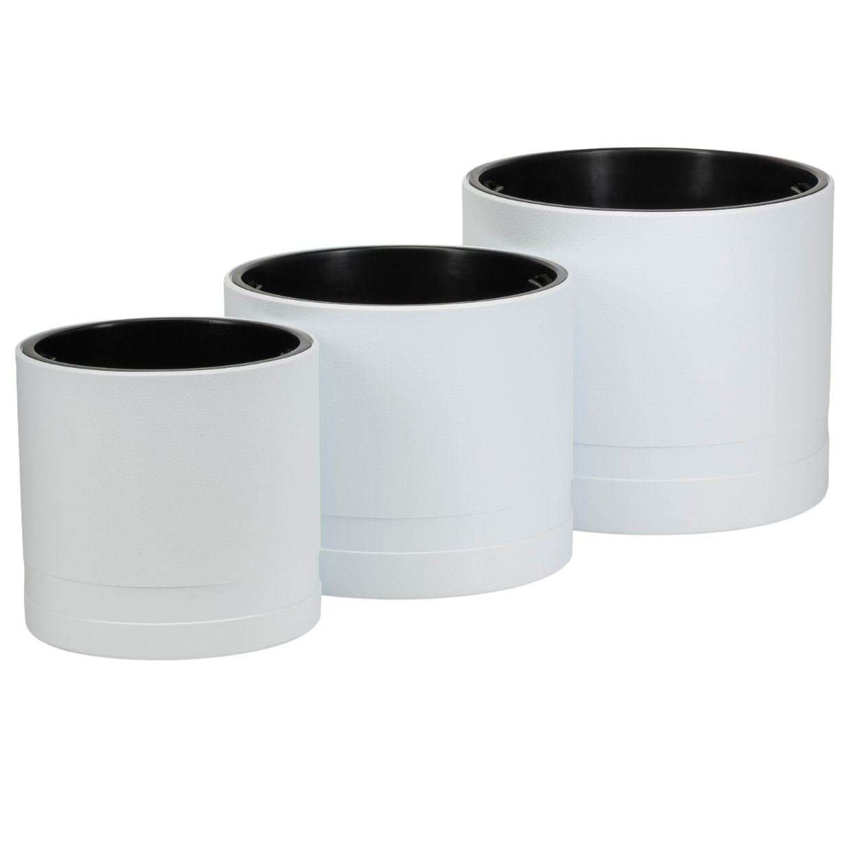 Set Von Luna Walec Weißen Blumentöpfen, 3 Stück.