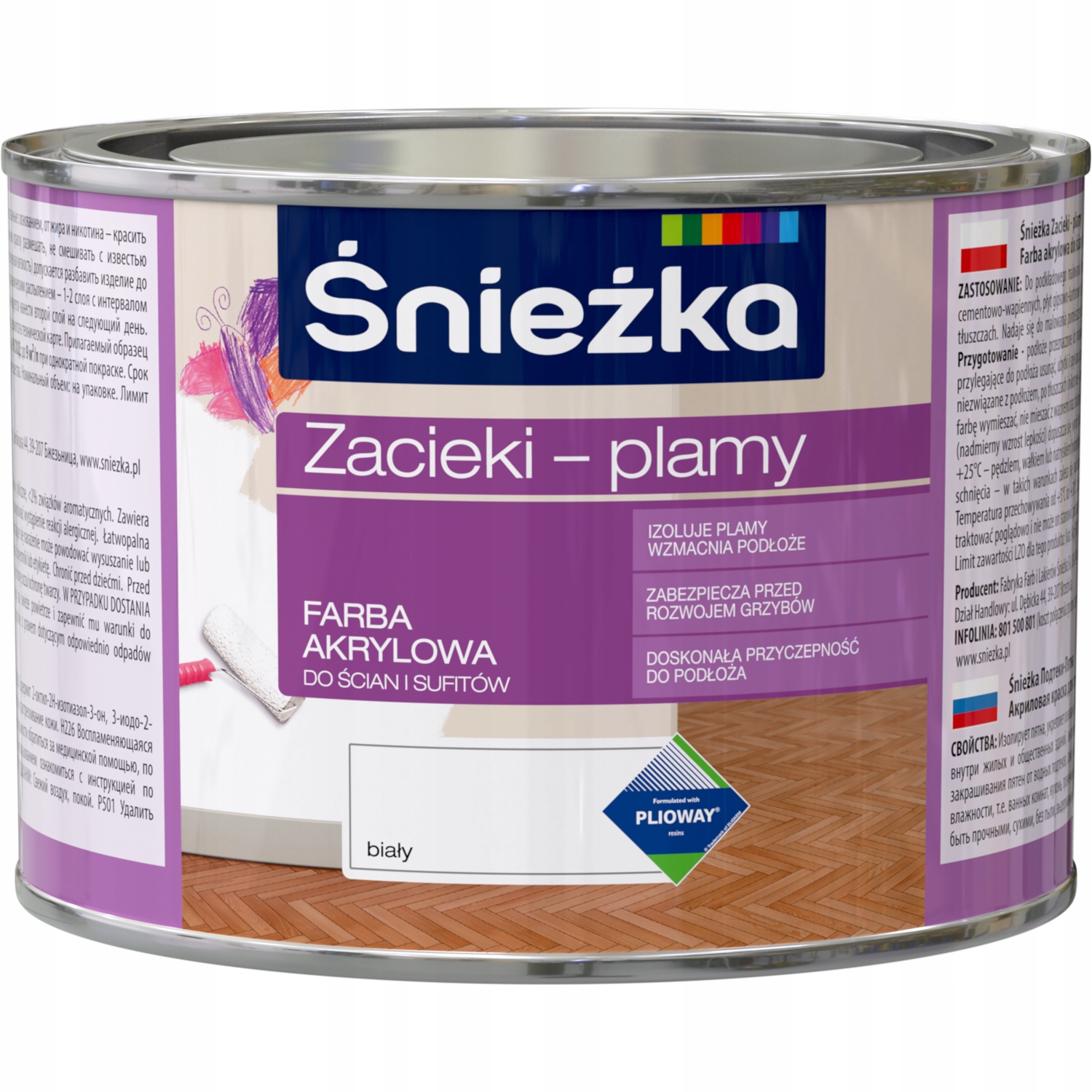 Śnieżka Acrylfarbe Für Streifen Und Flecken, Weiß Matt, 0,4 L