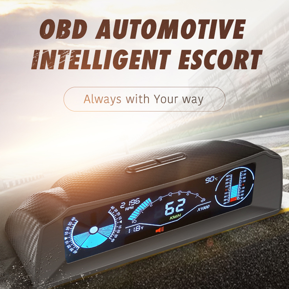 Head-up-display Mit Lcd-digitaltacho, Multifunktionalem Neigungsmesser, Winkelmesser Und Geschwindigkeitswarnung Sowie Müdigkeitserkennung Für Lkw, Suv Und Geländewagen