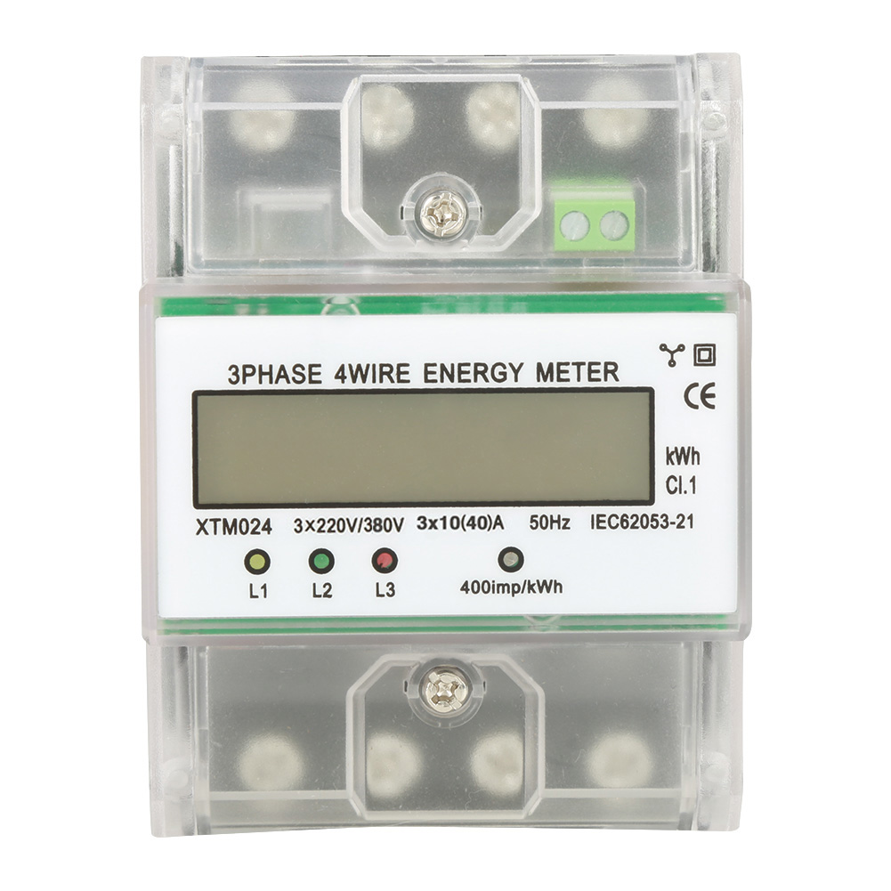 Digitaler Lcd-3-phasen-4-draht-din-schienen-stromzähler, Elektronisch, Kwh (10 (40) A)