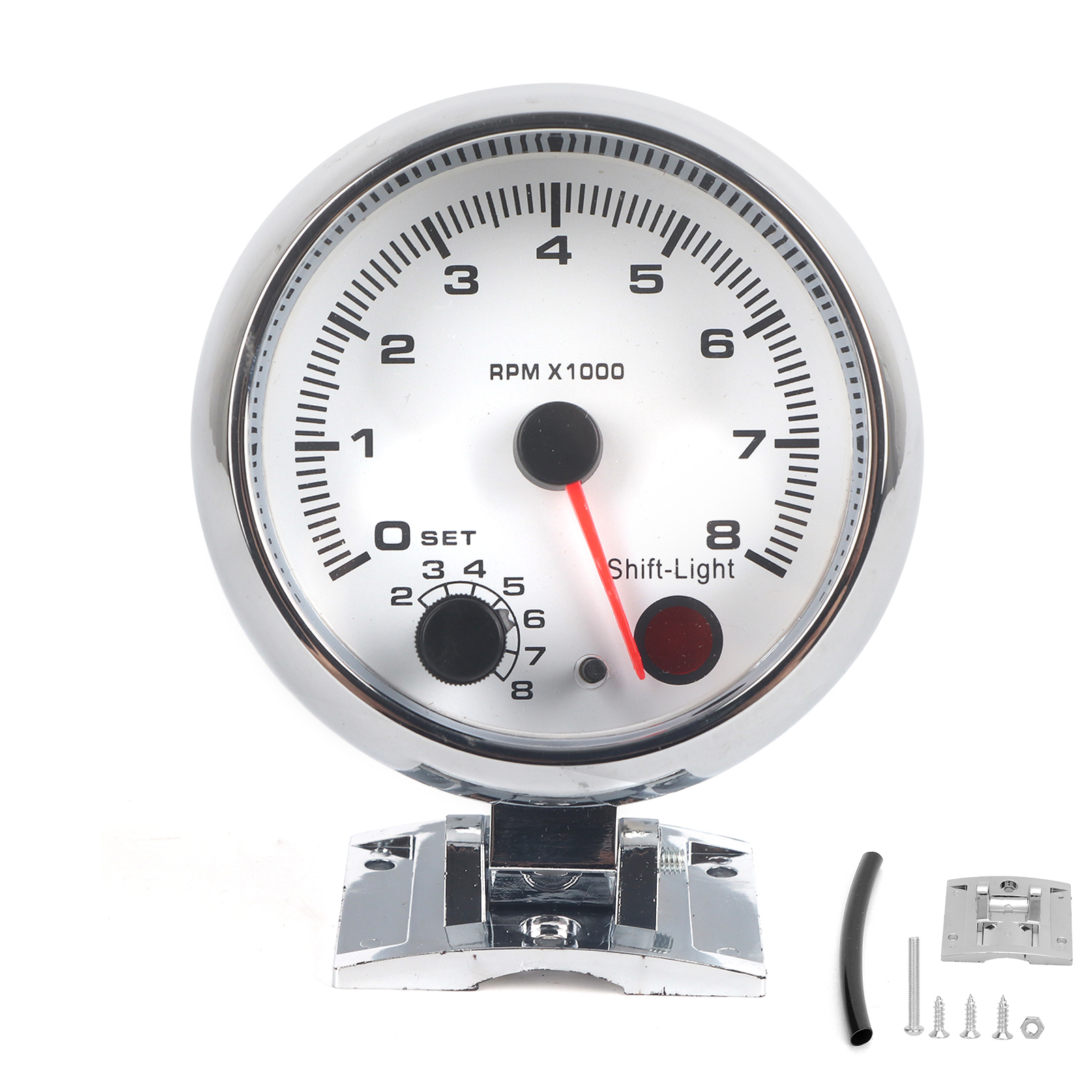 Drehzahlmesser 3,75 Zoll, 0–8000 U/min, 7-farbige Hintergrundbeleuchtung Für 4/6/8 Zylinder 12 V Benzinbetriebene Fahrzeuge