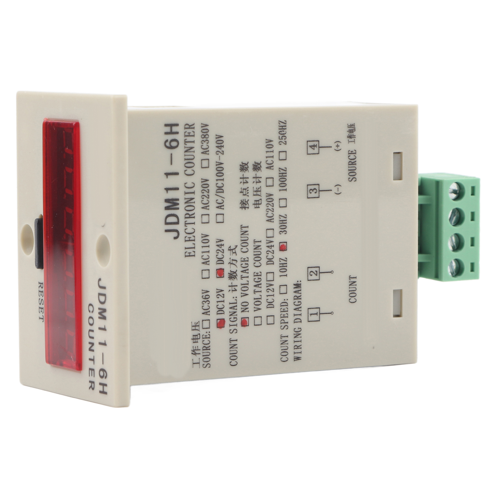 Jdm11-6h Kein Spannungszähler, 6 Ziffern, Elektronisches Led-digitalanzeige-relais, Ac/dc12v