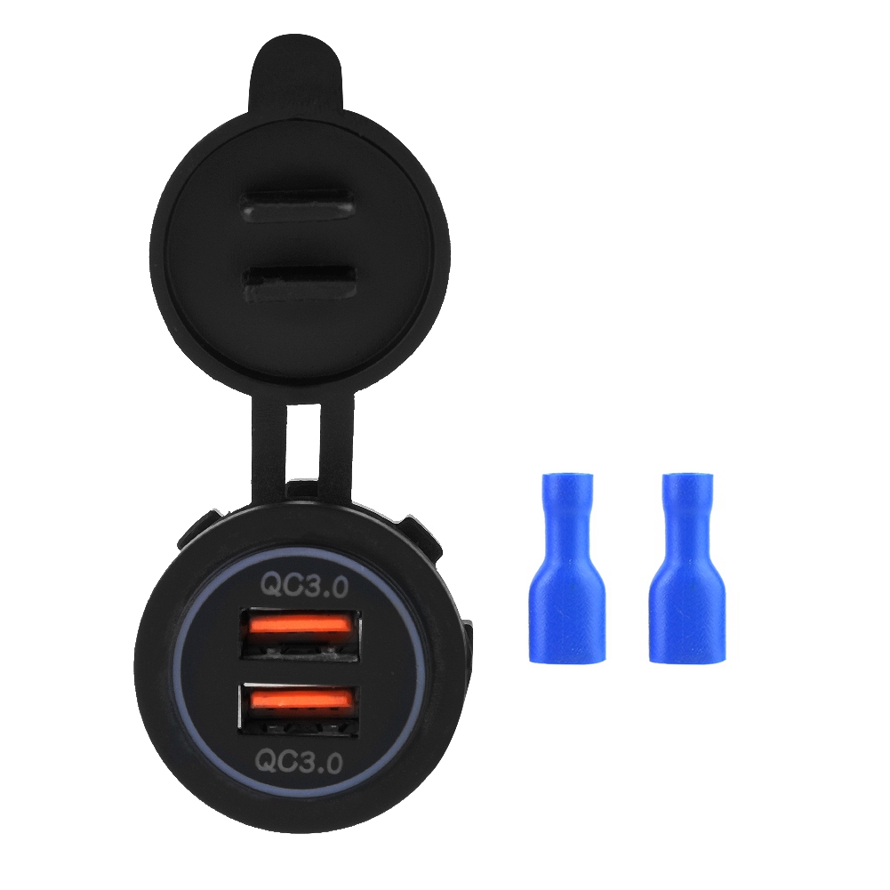 Dual Qc3.0 Schnelllade-usb-ladegerät-buchse Für 12/24 V Auto, Motorrad, Boot