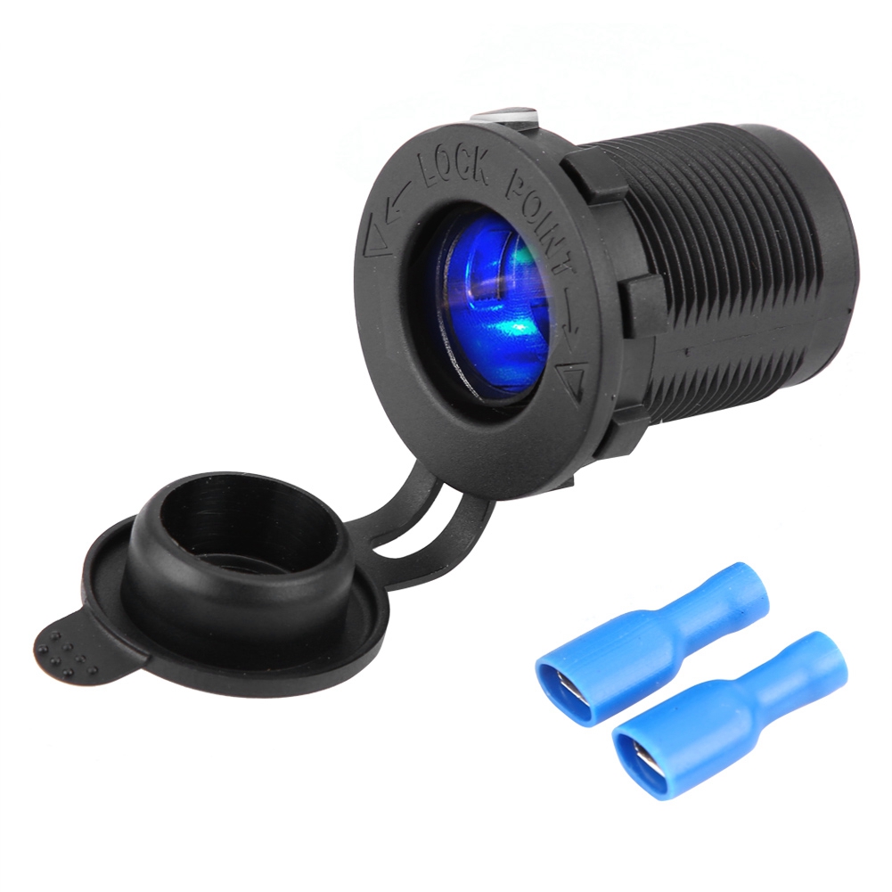 Auto-zigarettenanzünder-buchse, Blaue Led-buchse, Solide, Universell, 12 V, Für Motorrad, Boot