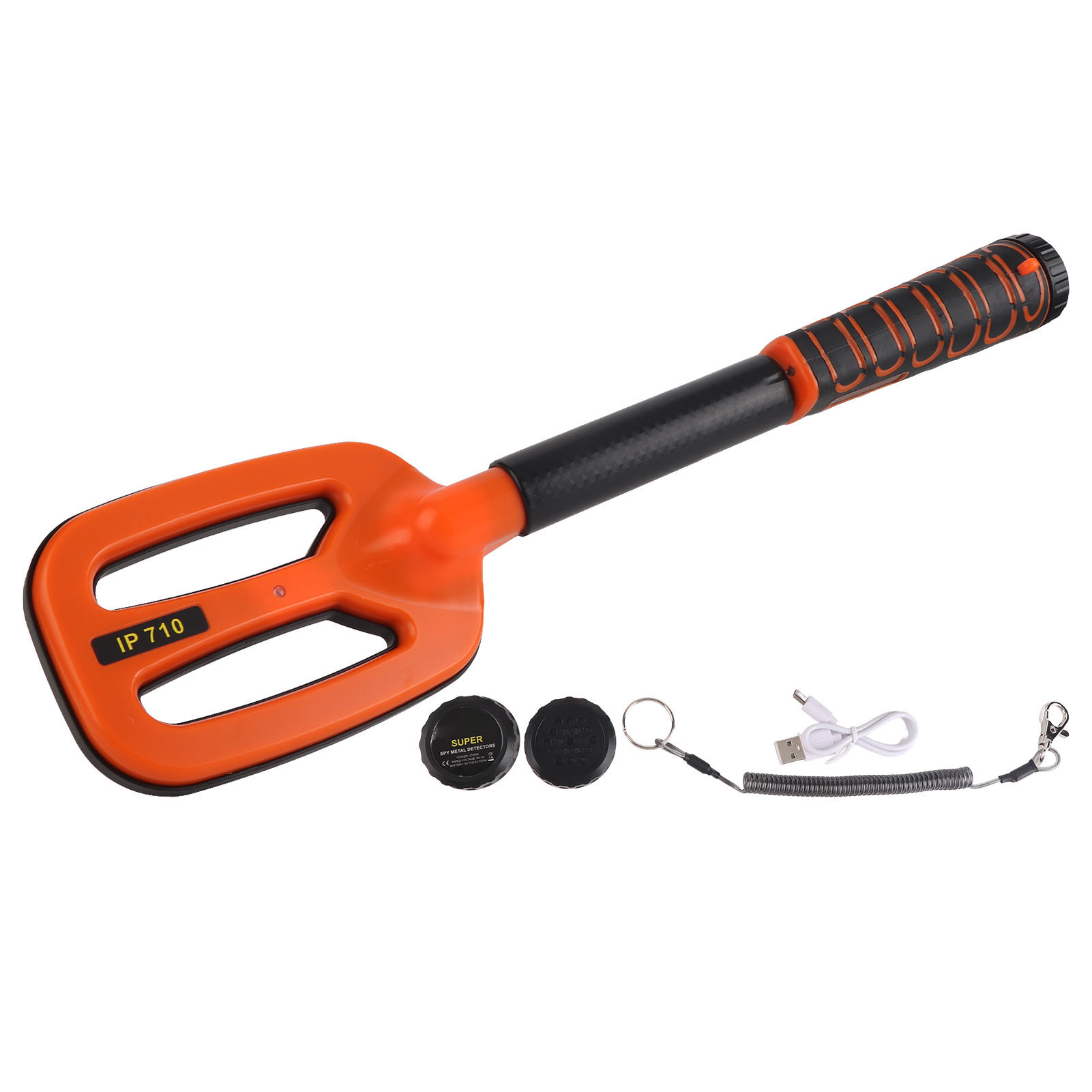 Metalldetektor, Ip68, Wasserdicht, Ton, Licht, Vibrationsalarm, Led-lampe, Tauchsucher Für 30 Bis 60 M Unterwasser, Orange