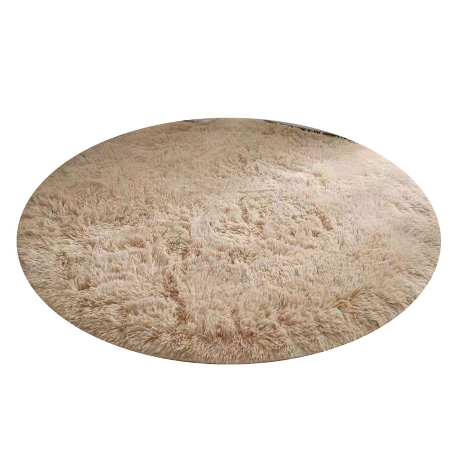 Bodenteppich, Polyesterfaser, Rund, Nordischer Stil, Langer Plüsch, Weicher, Zotteliger Teppich Für Zuhause, Schlafzimmer, Beige