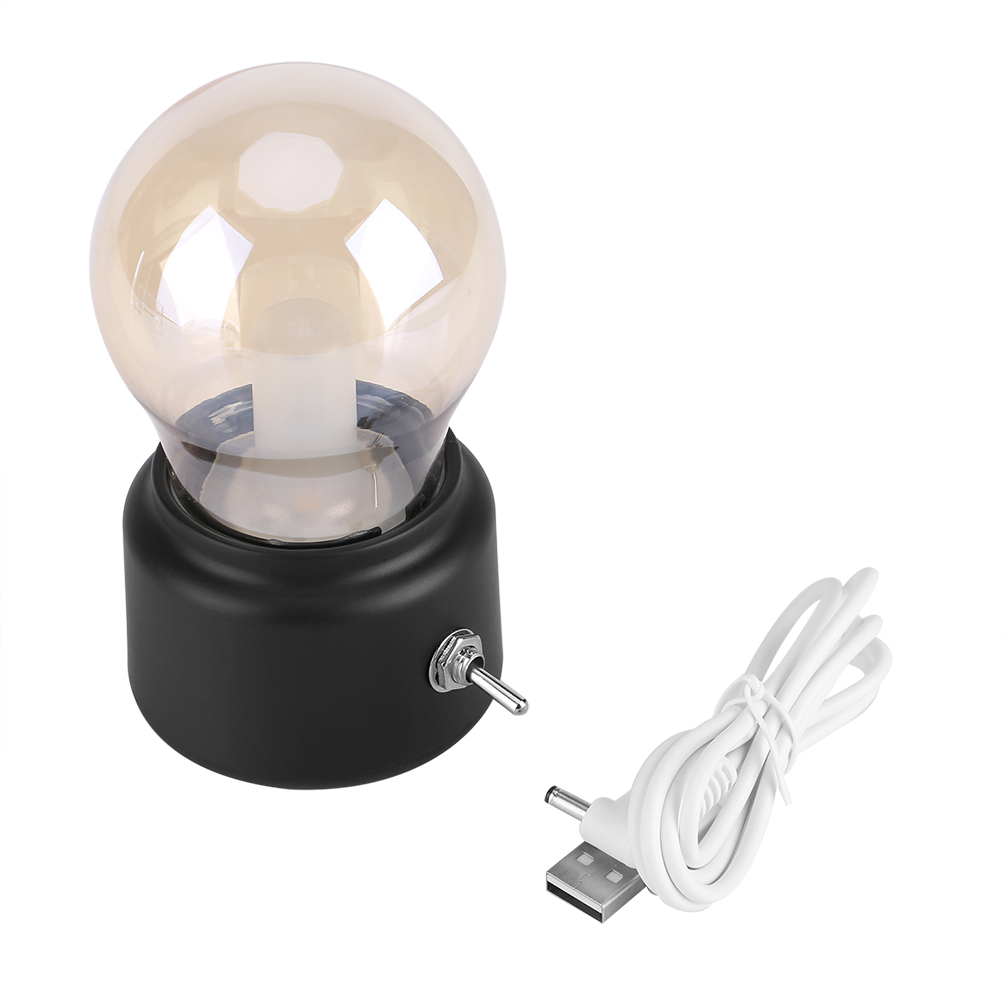 Kreatives Retro-led-nachtlicht, Wiederaufladbar Über Usb, Schwarz