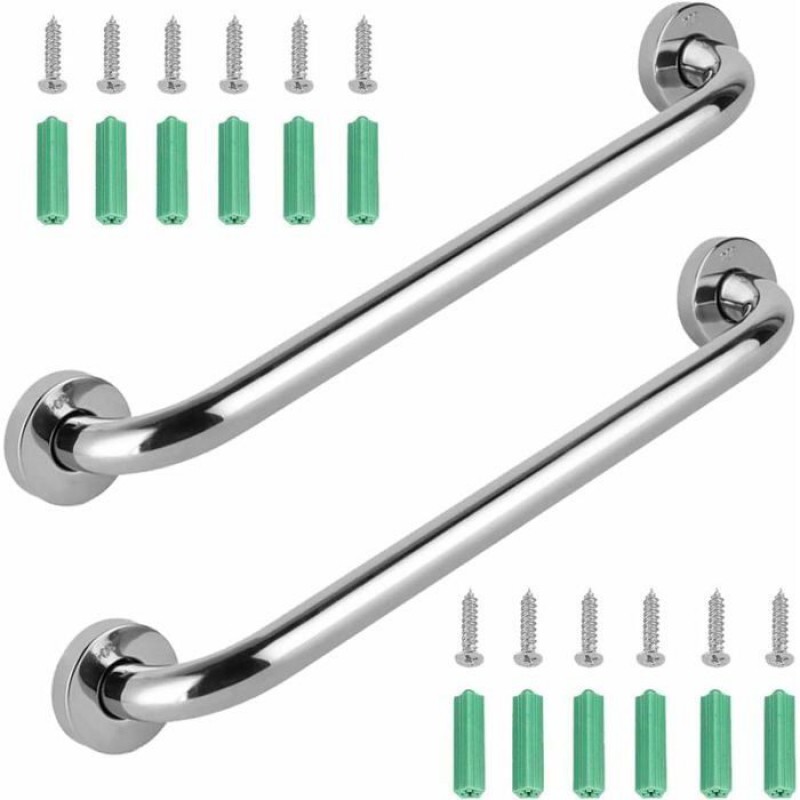 2 Stück Robuste Edelstahl-haltegriffe Für Badewanne, Dusche Und Toilette, 30 Cm