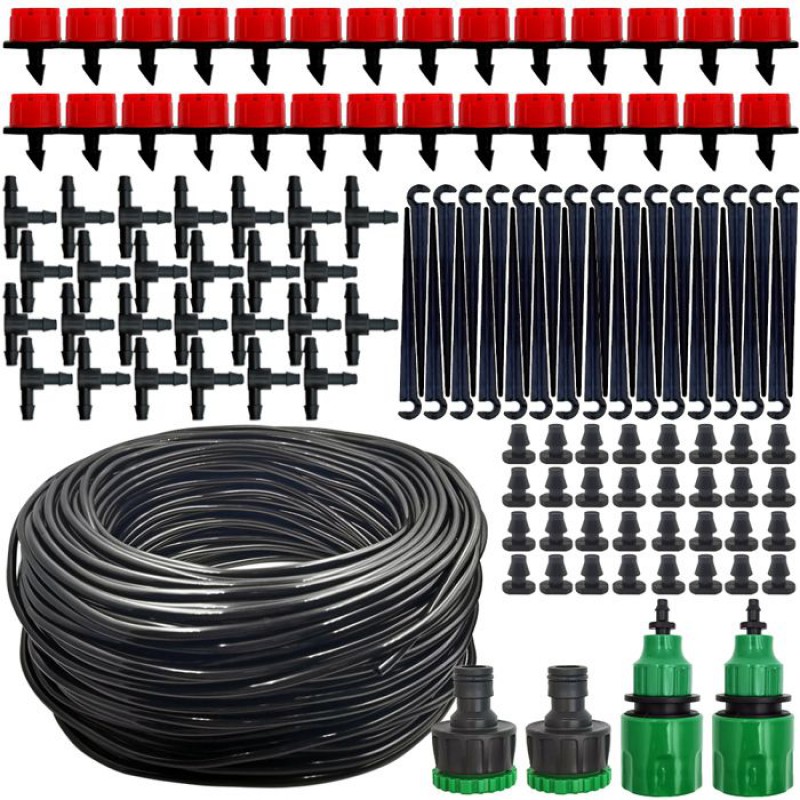 20-m-tropfbewässerungsset – Automatische Gartenbewässerung Mit Verstellbaren Tropfern – Wassersparendes Mikro-bewässerungssystem