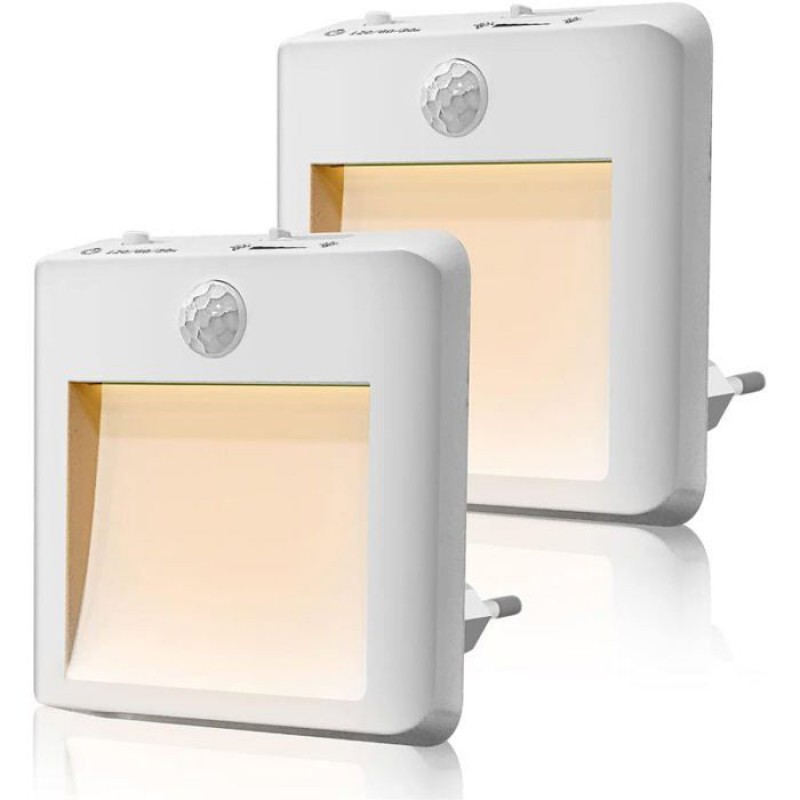 Set Mit 2 Steckdosen-nachtlichtern – Kindernachtlichter Mit Bewegungssensor – Einstellbare Helligkeit, Led-nachtlichter (white Label)