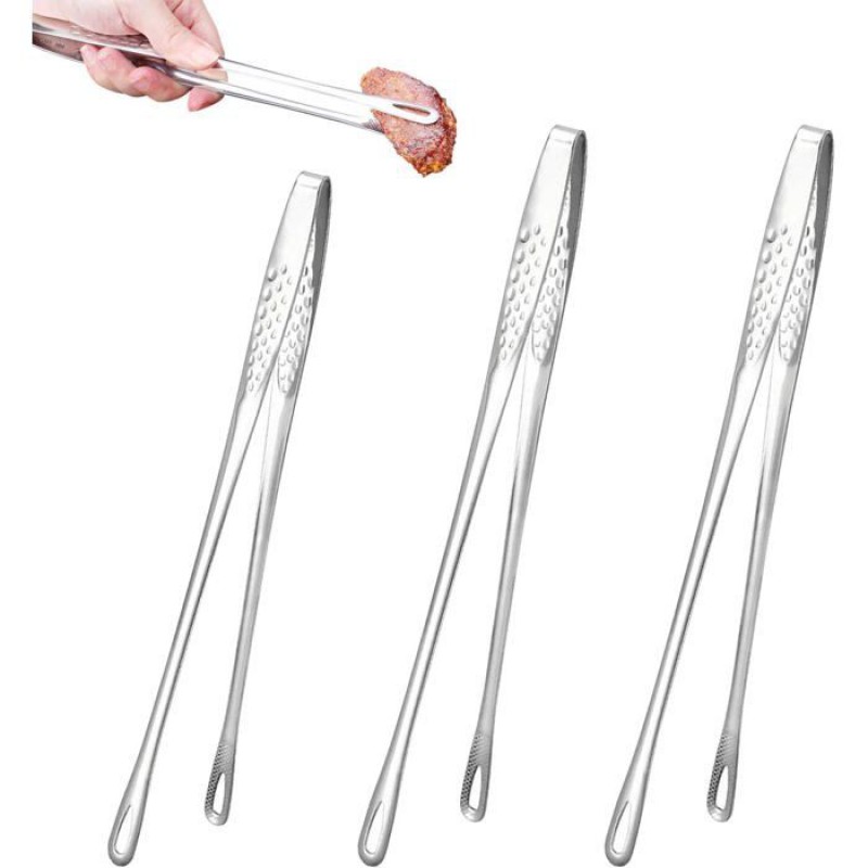 Set Aus 3 Küchenzangen Aus Edelstahl 304 (2x28cm + 1x24cm), Spülmaschinenfest Für Grillgerichte/spaghetti/desserts/salate.