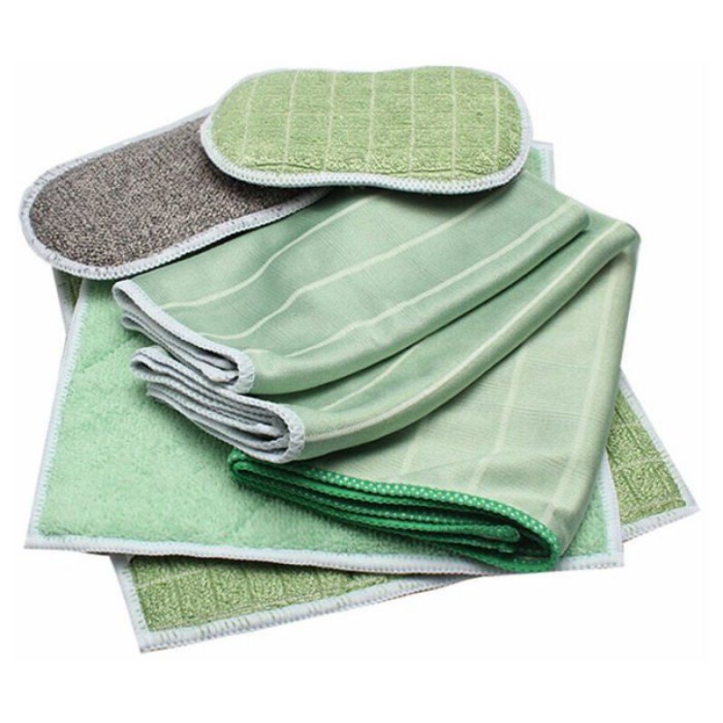 Set Mit 6 Bambus-mikrofasertüchern Für Fenster, Spiegel, Fliesen, Autokarosserien, Glasreinigung, Badezimmer Und Pflanzgefäße