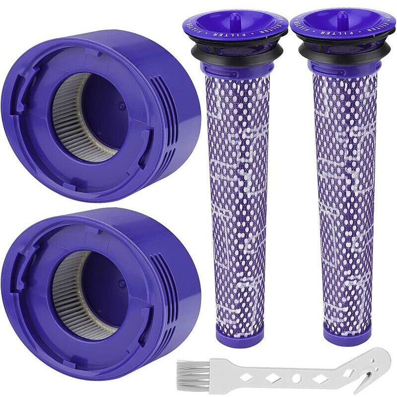 Dyson V8/v7 Filter, Waschbare Ersatzfilter Für Dyson V7/v8 Absolute Und Pet Staubsauger, Zubehör Für Dyson V8 Staubsauger Mit 2 Hepa-nachfiltern, 2 Vorfiltern Und 1 Reinigungswerkzeug