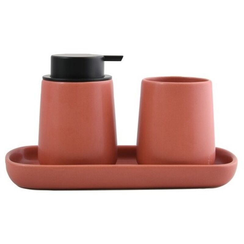 Maonie Terracotta Matt Keramik Badezimmer-accessoire-set, 3-teilig