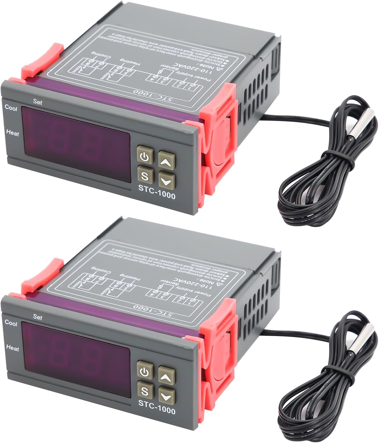 Digitales Thermostat – 2 Stück – Abs-kunststoff – Heizung/kühlung – Haushalt/industrie – 75 X 34,5 X 85 Mm