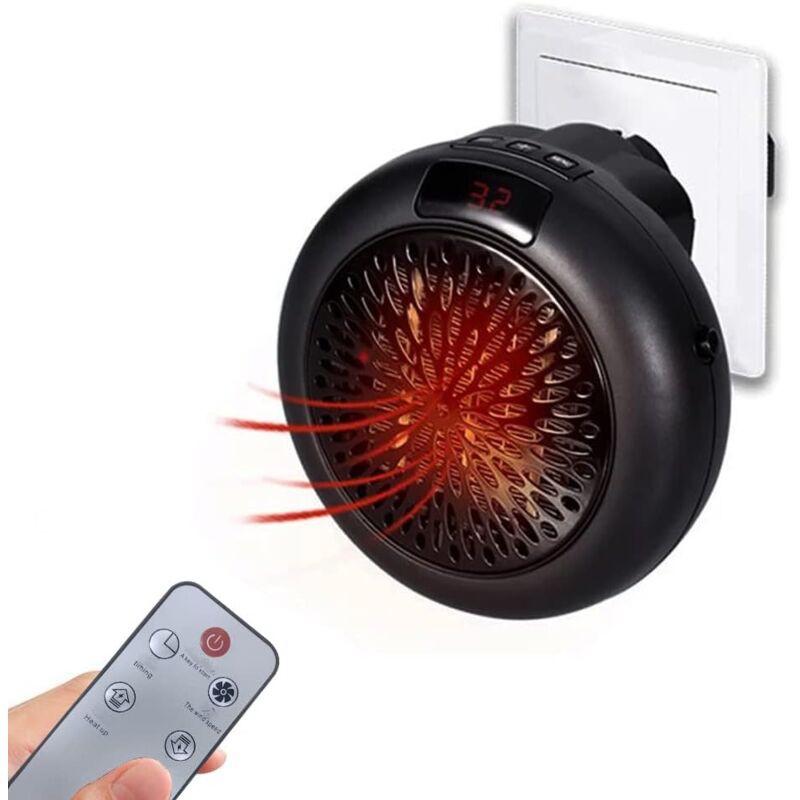 Intelligenter 900-w-elektro-heizlüfter, Raumheizgerät, Wandstecker, Elektroheizung Mit Einstellbarem Thermostat Und Kompaktem Timer Für Büro Und Zuhause