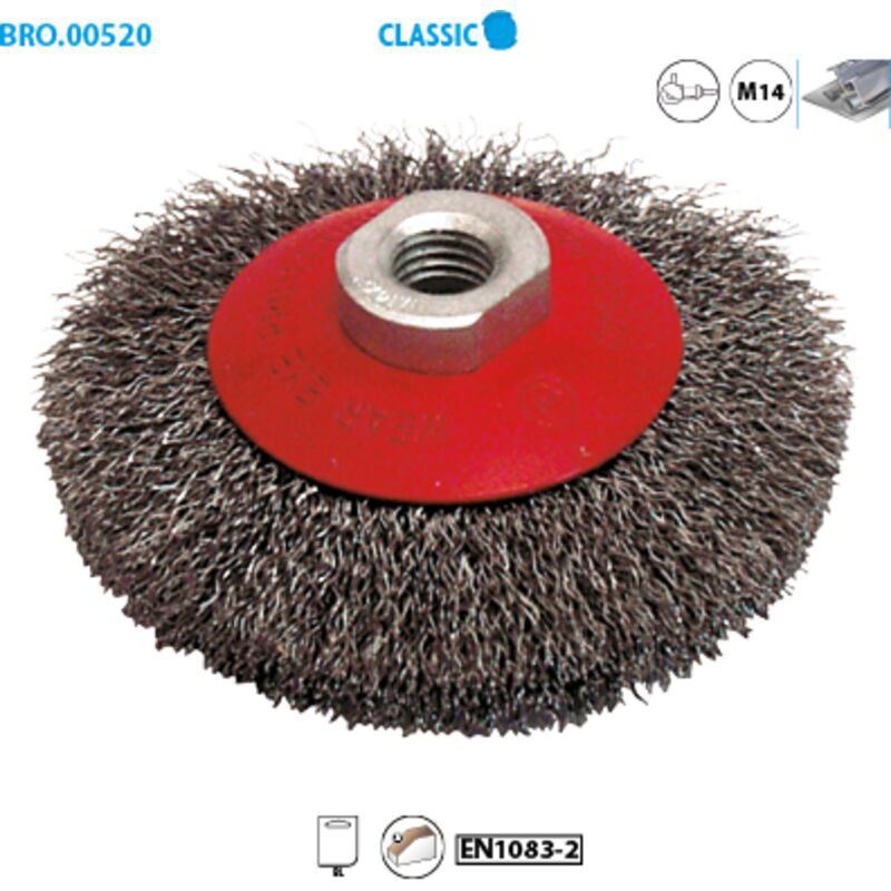Klassische Stahldrahtbürste Mit Wellenprofil Für Metall, Ø 100 Mm, Drahtstärke 0,30 Mm, 4er-packung