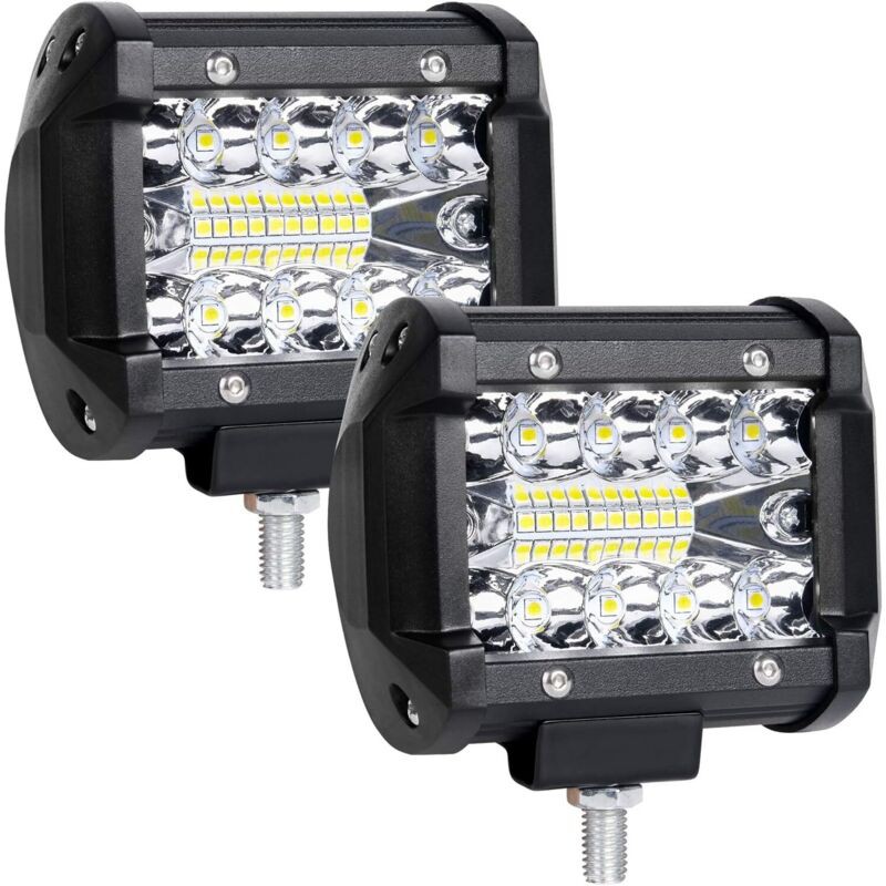 2 Stück 12v 60w Led-arbeitsscheinwerfer, Fahrzeugbeleuchtung, 6000k 3600lm 9v-30v Wasserdicht Ip68 Led-scheinwerfer Mit Großer Reichweite, Flutlicht-nebelscheinwerfer Für Lkw, Atv/suv