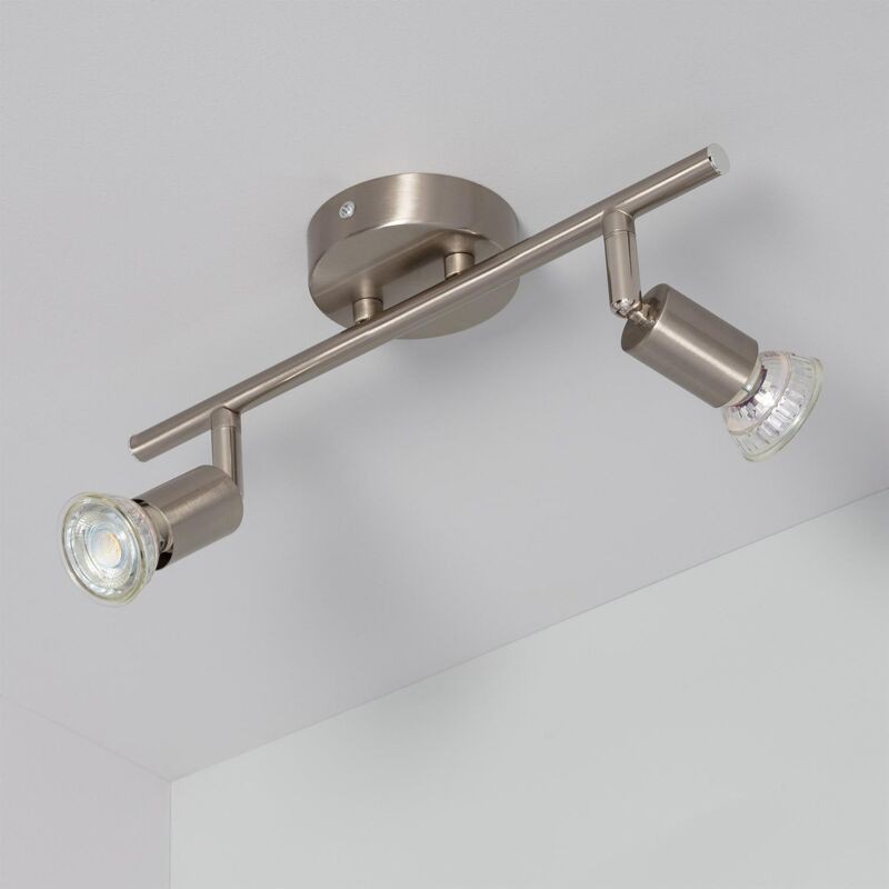 Oasis Verstellbare Aluminium-deckenleuchte Mit 2 Spots, Silber