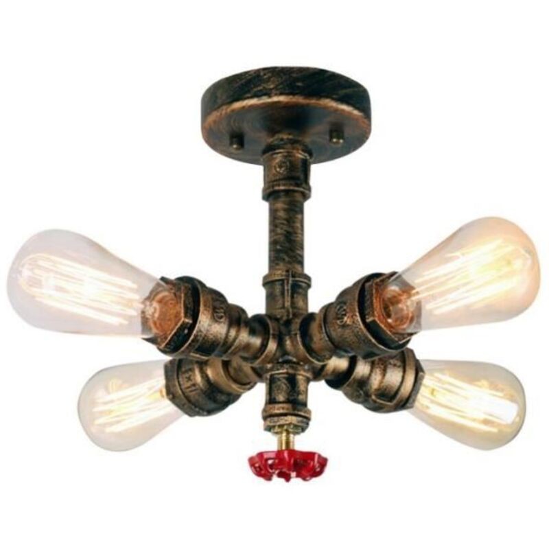 Vintage-industrie-deckenleuchte, Deckenleuchte Aus Metallrohren, Pendelleuchte Für Wohnzimmer, Schlafzimmer, Küche, Bar