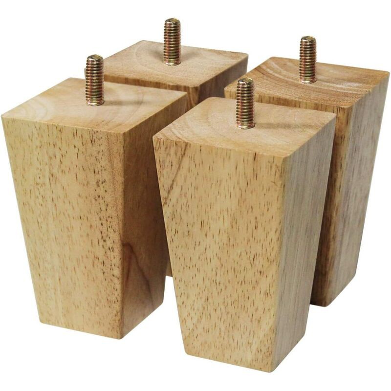 Set Mit 4 Holzmöbelbeinen - Sofabeine - M8-schrauben (10 Cm)