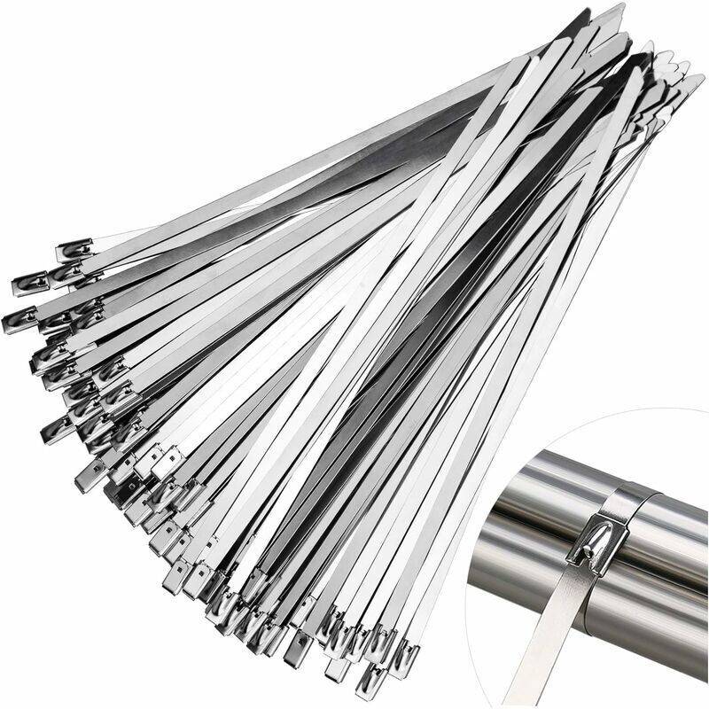 Packung Mit 100 Edelstahl-schlauchschellen 200 X 4,6 Mm – Zugfestigkeit 80 Kg – Temperaturbereich -80 °c Bis +540 °c – Rückschlagsicherung