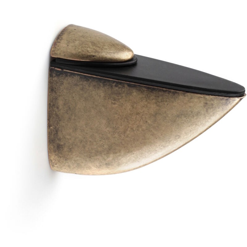 Regalträger Aus Glas Und Holz. Gefertigt Aus Zamak. Oberfläche In Lederoptik. Für Regalböden Mit Einer Stärke Von 3 Bis 40 Mm. Maße: 39 X 8 X 105 Mm. Schraubbefestigung. 1 Stück.