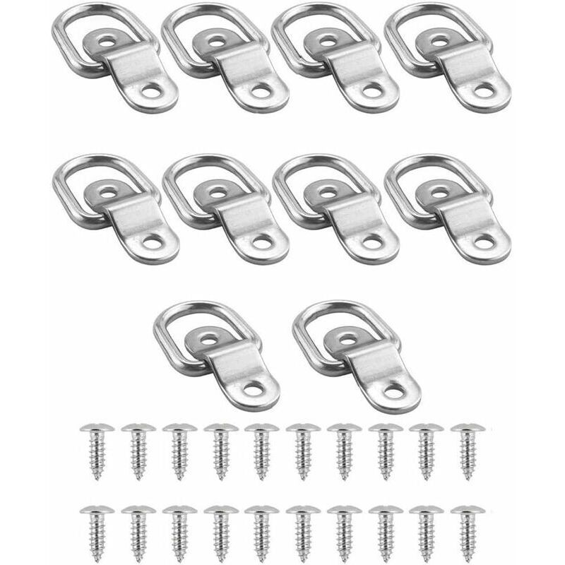 Bodenmontierte D-ringe Für Anhänger, Tragfähigkeit 580 Kg (10er-packung)