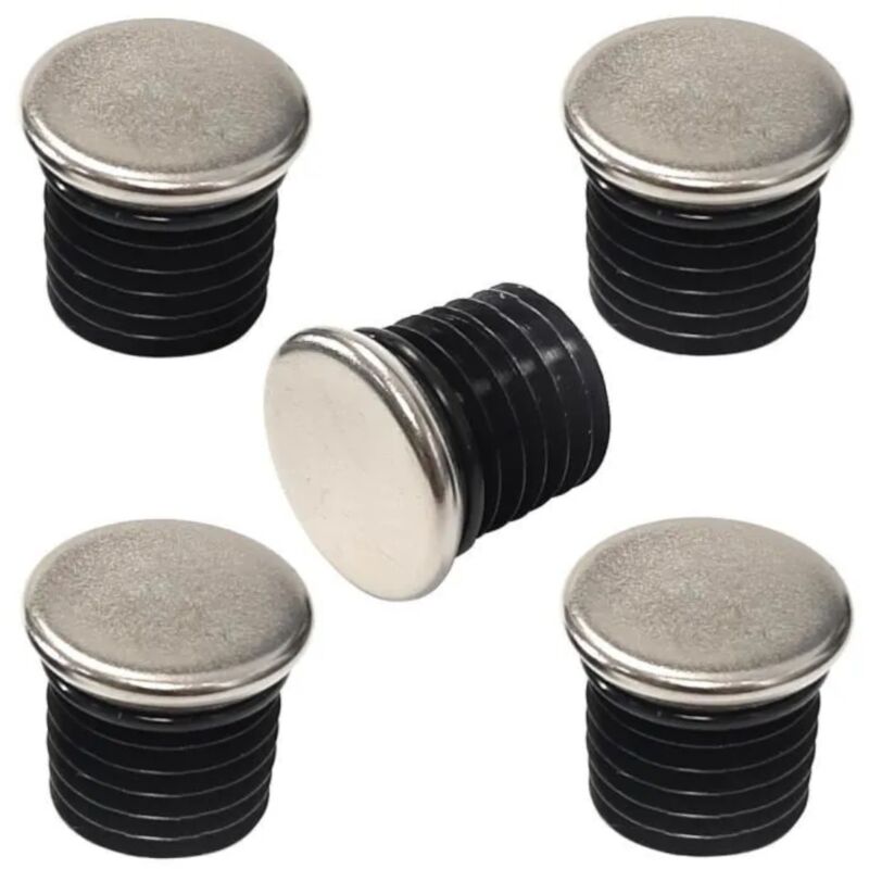 5x 28 Mm Runde Rohrendkappen, Versenkte Endkappen, Verchromtes Stahlrohr, Stuhlmöbel Flach