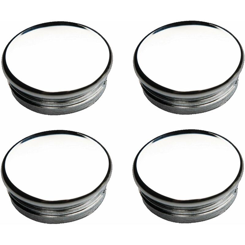 4x Runde, Gerippte, Verchromte Rohrendkappen, Möbelfußschoner, Gerillte Endkappen, 32 Mm Außendurchmesser, 1,40–1,84 Mm Wandstärke